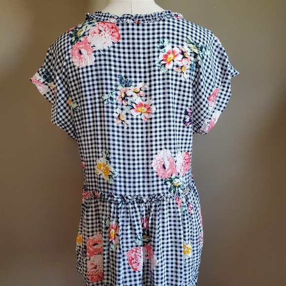 DR2 Daniel Rainn navy & white floral top M - Picture 6 of 13